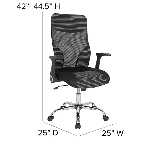Flash Furniture Milford High Back Ergonomic Office Chair with Contemporary Mesh Design in Black and White | The Storepaperoomates Retail Market - Fast Affordable Shopping