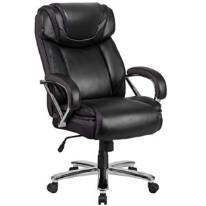 Flash Furniture HERCULES Series Big & Tall 500 lb. Rated Black LeatherSoft Executive Swivel Ergonomic Office Chair with Extra Wide Seat
