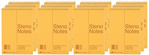 National Brand Steno Notebook with Brown Board Cover, Green Eye-Ease Paper, Gregg Ruled, 6″ x 9″, 12 Notebooks with 60 Sheets Each (36646-12) | The Storepaperoomates Retail Market - Fast Affordable Shopping
