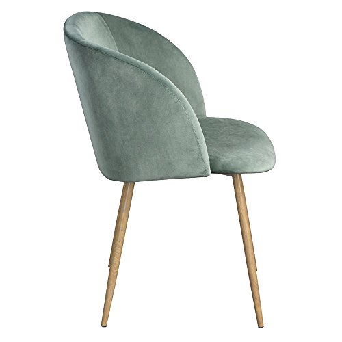 EGGREE Mid Century Modern Accent Chair Green, Velvet Living Room Armchair Upholstered Club Chair Dining Chair with Solid Steel Legs for Bedroom Reception Room Accent Furniture,Cactus | The Storepaperoomates Retail Market - Fast Affordable Shopping