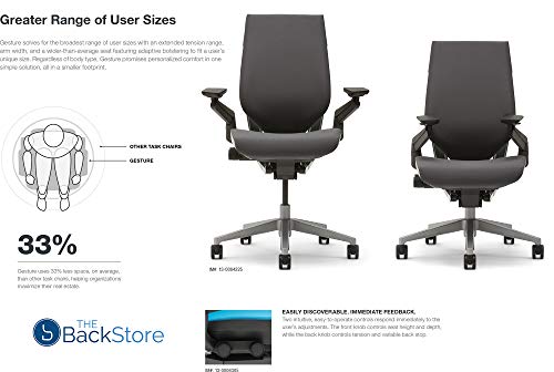 Steelcase Gesture Office Desk Chair with Headrest Plus Lumbar Support Cogent Connect Licorice 5S26 Fabric Standard Black Frame | The Storepaperoomates Retail Market - Fast Affordable Shopping