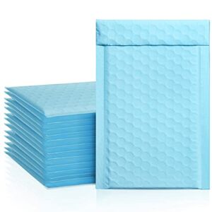 Metronic Light Blue Bubble Mailers 50 Pack, 4×8 Bubble Poly Mailers, Self-Seal Shipping Bags, Padded Envelopes, Bubble Polymailers for Shipping, Mailing, Packaging for Business, Bulk #000