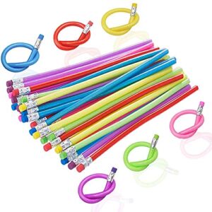 36PCS Flexible Bendable Pencils,Colorful Soft Bendy Pencils with Eraser for Kids or Students as Great Party Favor,Reward and Gifts
