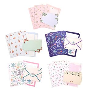 IMagicoo 32 Lovely Cute Writing Stationery Paper Letter Set with 16 Envelope + 1 Sheet Label Seal Sticker (Style-6(8.3×5.8))
