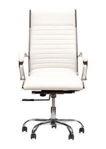 Winport Furniture High-Back Leather Executive Office Desk Chair AB-145B (White)