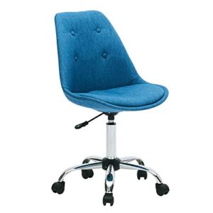 Porthos Home Office Chair with Caster Wheels, Height Adjustable, Chrome Metal Base