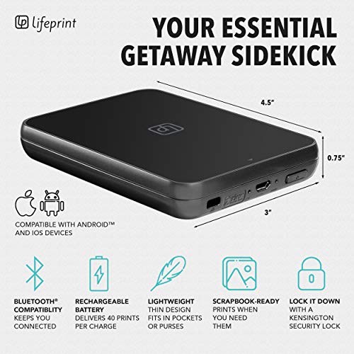Lifeprint Ultra Slim Printer | Portable Bluetooth Photo, Video & GIF Instant Printer with Video Embed Technology, Editing Suite & Social App for iOS and Android | 2×3 ZINK Zero Ink Sticky-Back Film | The Storepaperoomates Retail Market - Fast Affordable Shopping