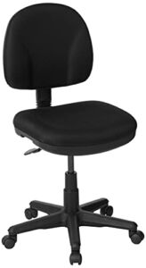 Office Star Pneumatic Sculptured Task Chair with Thick Padded Seat and Built-in Lumbar Support, Black