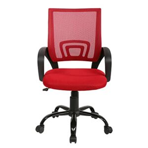 Ergonomic Office Chair, Mesh Office Chair, Adjustable Height and rotatable Office Chair with armrests, Steelcase Chair, Red