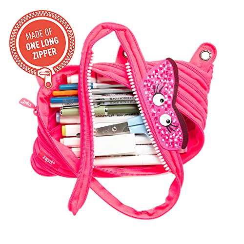 ZIPIT Monstar 3-Ring Binder Pencil Pouch, Large Capacity Pen Case for Kids, Made of One Long Zipper! (Pink) | The Storepaperoomates Retail Market - Fast Affordable Shopping