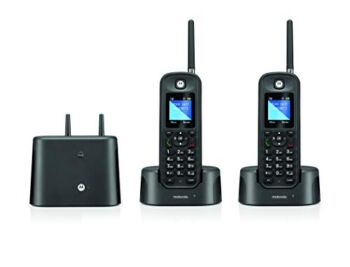 Motorola O212 DECT 6.0 Long Range Cordless Phone – Wireless Phones for Home & Office Phone with Answering Machine – Indoors and Outdoors, Water & Dust Resistant, IP67 Certified – Black, 2 Handsets | The Storepaperoomates Retail Market - Fast Affordable Shopping