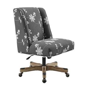 Riverbay Furniture Kelby Embroidered Fabric Upholstered Office Chair in Gray