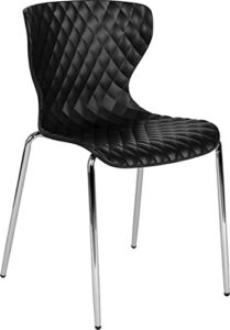 Flash Furniture Lowell Contemporary Design Black Plastic Stack Chair