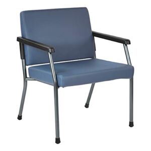 Office Star Bariatric Big and Tall Medical Office Chair with Extra Wide 26 Inch Seat and Sturdy Metal Frame with Back Reinforcement, 400 Pound Capacity, Dillon Blue Faux Leather Fabric