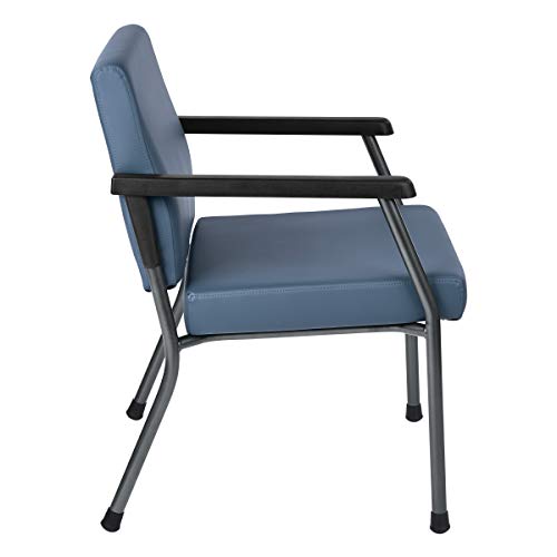 Office Star Bariatric Big and Tall Medical Office Chair with Extra Wide 26 Inch Seat and Sturdy Metal Frame with Back Reinforcement, 400 Pound Capacity, Dillon Blue Faux Leather Fabric | The Storepaperoomates Retail Market - Fast Affordable Shopping