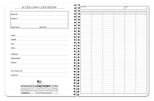 BookFactory 6 or 12 Column Log Book / Columnar Logbook / Notebook (6 Columnar Book Format) – 100 Pages, 8.5″ x 11″, Wire-O (COL-100-7CW-PP-(Column-6) – LX) | The Storepaperoomates Retail Market - Fast Affordable Shopping