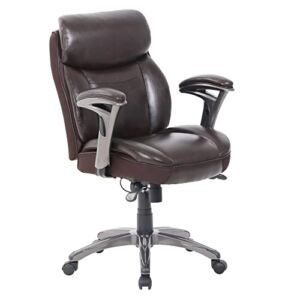 Serta® Smart Layers™ Siena Bonded Leather Mid-Back Manager’s Chair, Brown