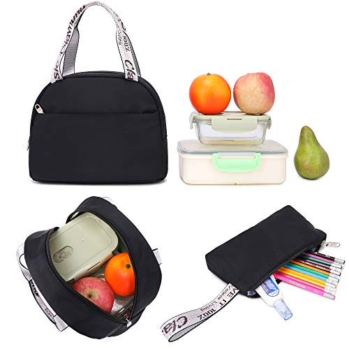 Hey Yoo School Backpack for Girls Women Children Kids Backpack School Bag Bookbag Set with Lunch Bag for Teen Girl (Black) | The Storepaperoomates Retail Market - Fast Affordable Shopping