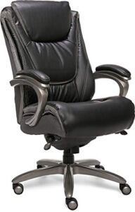 Serta Big and Tall Smart Executive Office ComfortCoils, Ergonomic Computer Chair with Layered Body Pillows, Big & Tall, Black and Gray