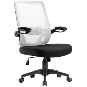 Furmax Office Chair Mid Back Desk Chair Lumbar Support Mesh Computer Chair Ergonomic Modern Executive Chair with Adjustable Armrest (White)
