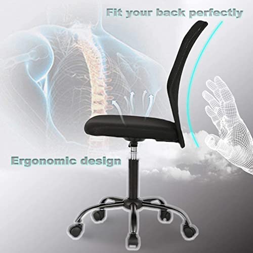 Office Chair Ergonomic Desk Chair Modern Computer Task Chair No Armrest Adjustable Rolling Swivel Back Support Executive Mesh Chair Mid Back Rolling Swivel Chair，in Black | The Storepaperoomates Retail Market - Fast Affordable Shopping