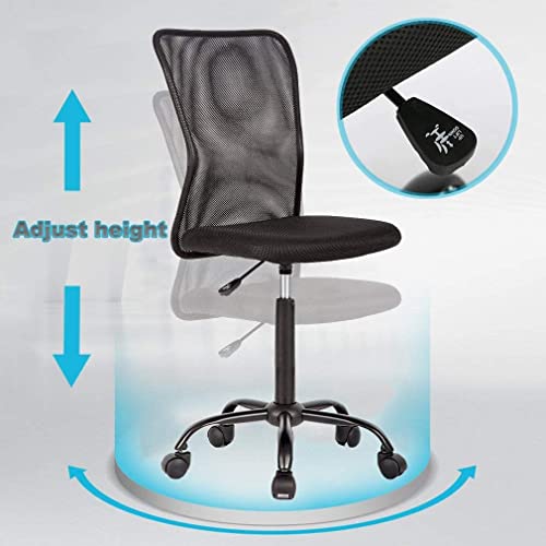 Office Chair Ergonomic Desk Chair Modern Computer Task Chair No Armrest Adjustable Rolling Swivel Back Support Executive Mesh Chair Mid Back Rolling Swivel Chair，in Black | The Storepaperoomates Retail Market - Fast Affordable Shopping
