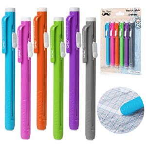 Mr. Pen Retractable Mechanical Eraser Pen, Pack of 6, Assorted Color, Christmas Gifts