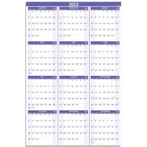 2023 Yearly Wall Calendar – Yearly Wall Calendar2023, 2023 Wall Calendar with Julian Date, From Jan.2023 to Dec.2023, Thick Paper, Vertical, 34.8″ x 22.8″ (Open) – Purple