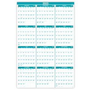 2023 Yearly Wall Calendar – 2023 Wall Calendar with Julian Date, Jan 2023 – Dec 2023, One Page for Organizing, Premium Thick Paper, Vertical, Gift Pocket, 34.8″ x 22.8″ (Open)