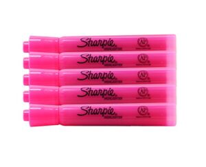 Sharpie Accent Tank-Style Highlighters, 5 Colored Highlighters, Chisel Tip (Fluorescent Pink, 5-Pack)