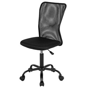 OffiClever Desk Mesh Computer Support Modern Executive Mid Back Rolling Swivel Women Man, Black