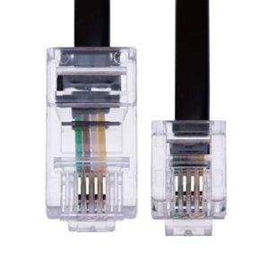 1m RJ11 to RJ45 Cable Phone Telephone Cord RJ11 6P4C to RJ45 8P8C Connector Plug Cable for Landline Telephone (Black)