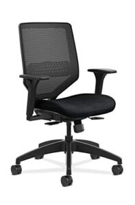 HON HONSVM1ALC10TK Solve Mid Task Chair with Mesh Back and Adjustable Lumbar Support, in Ink (HSLVTMMKD), Black
