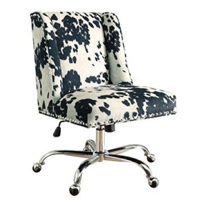 Riverbay Furniture Armless Upholstered Office Chair in Udder Madness Black