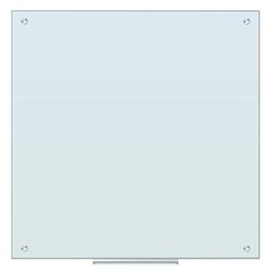 U Brands Glass Dry Erase Board, 35 x 35 Inches, White Frosted Non-Magnetic Surface, Frameless