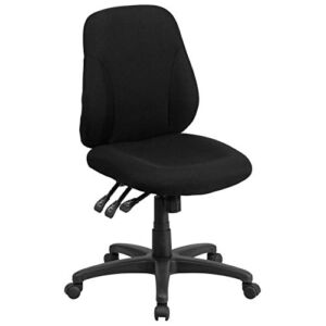 Flash Furniture Mid-Back Black Fabric Multifunction Swivel Ergonomic Task Office Chair