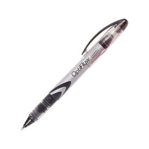 Staples OptiFlow Rollerball Pens, Fine Point, Black, 1 Dozen