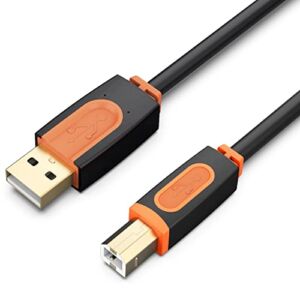 SNANSHI Printer Cable 20 feet, USB Printer Cable USB 2.0 Type A Male to Type B Male Printer Scanner Cable Compatible with HP, Canon, Lexmark, Epson, Dell, Xerox, Samsung etc