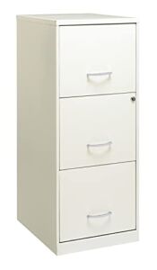 Office Dimensions 3 Drawer Lock SOHO Vertical File Cabinet, 18-Inch, White