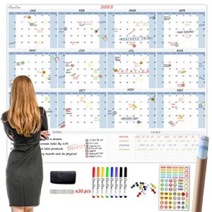 Large Dry Erase Wall Calendar 5 Feet- 48″x60″ 2023 Undated Yearly Planner for Home, Office, School Projects – Jumbo Erasable Laminated Task Organizer