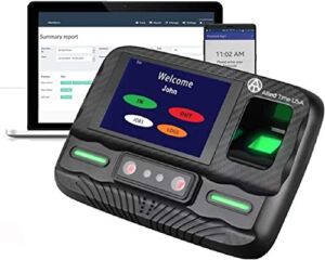 Biometric Employee Time Clock with Online Reporting – Face, Palm, Finger, Badge, WiFi Ready (#CB4000)