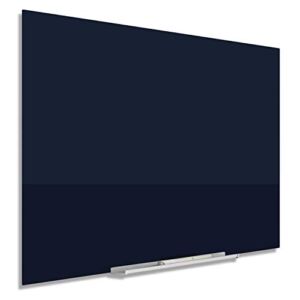 Quartet Magnetic Whiteboard, Glass White Board, 50″ x 28″, Black Dry Erase Surface, Frameless, InvisaMount (G5028IMB)
