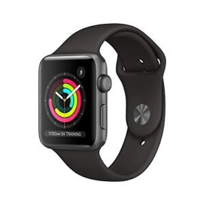Apple Watch Series 3 [GPS 42mm] Smart Watch w/ Space Gray Aluminum Case & Black Sport Band. Fitness & Activity Tracker, Heart Rate Monitor, Retina Display, Water Resistant