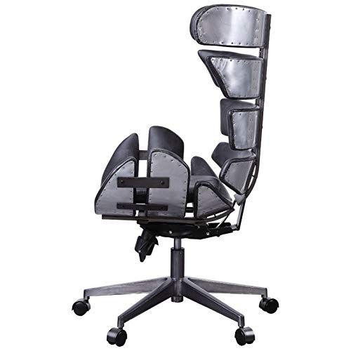 ACME Megan Executive Office Chair – – Vintage Black Top Grain Leather & Aluminum | The Storepaperoomates Retail Market - Fast Affordable Shopping
