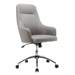 Techni Mobili Office Chair with Non-Marking Caster Wheels, Executive Rolling Task Chair with Adjustable Height, Grey