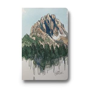 DENIK – Drawing Mountains – 8.25″ x 5.25″ Aesthetic Layflat Notebook – 144 Lined Pages – Durable Binding and Design – Water-Resistent Soft Touch Cover – Made With Recycled Paper