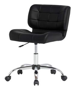 Calico Designs Modern Black Crest Armless Office Chair Swivel Task Chair Desk Chair Computer Chair, Black,