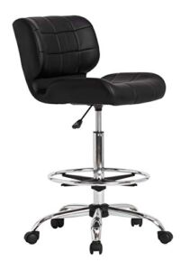 SD STUDIO DESIGNS Modern Crest Drafting Chair, Chrome/Black