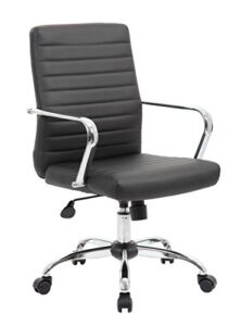 Boss Office Products Retro Task Chair Fixed Arms, Black