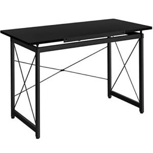 go2buy Drafting Drawing Table Adjustable Drafting Desk for Artists Tilting Tabletop Basic Drawing Desk with Adjustable Tabletop & Pencil Ledge Black